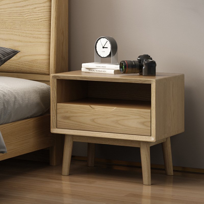 北欧家具 白蜡木实木床头柜 原木床边收纳柜 北欧家具 白蜡木实木床头柜 原木床边收纳柜