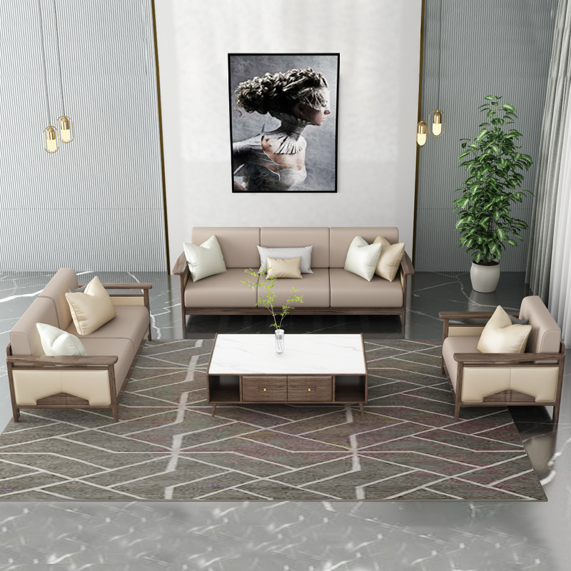 北欧家具 白蜡木实木沙发组合 轻奢科技布艺沙发 北欧家具 白蜡木实木沙发组合 轻奢科技布艺沙发