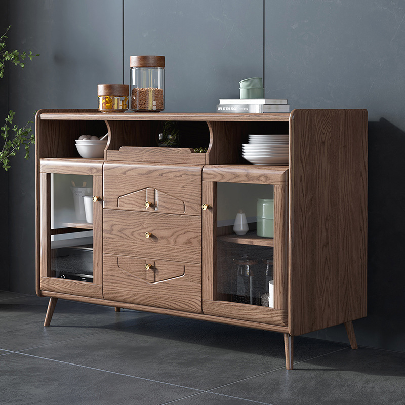 北欧家具 白蜡木实木餐边柜酒柜靠墙现代茶水柜 北欧家具 白蜡木实木餐边柜酒柜靠墙现代茶水柜