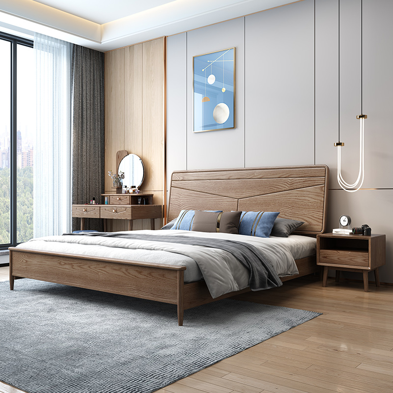 北欧家具 白蜡木全实木1.8米双人大床 北欧家具 白蜡木全实木1.8米双人大床