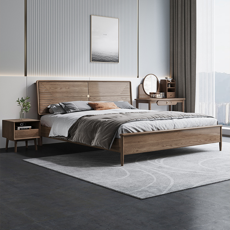 北欧家具 白蜡木纯实木双人床 北欧家具 白蜡木纯实木双人床