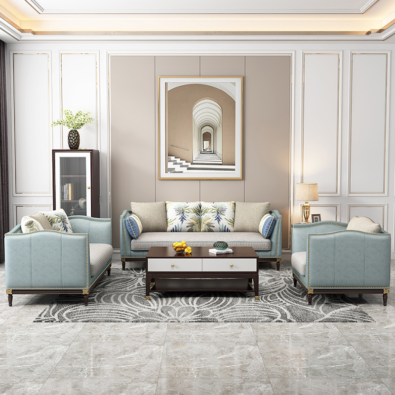 American furniture light luxury sofa modern small apartment head layer cowhide simple style furniture American furniture light luxury sofa modern small apartment head layer cowhide simple style furniture