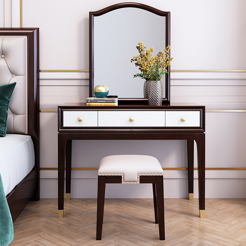 American furniture light luxury cherry wood solid wood dressing table American furniture light luxury cherry wood solid wood dressing table