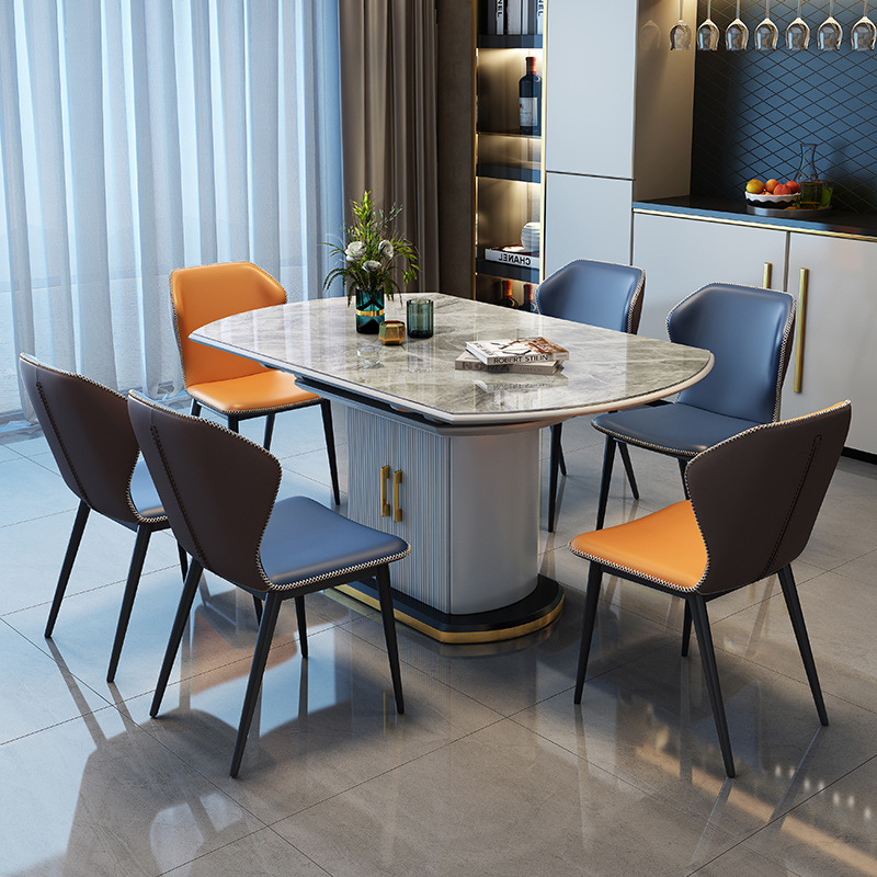 意式简约家具 轻奢岩板伸缩餐桌椅 意式简约家具 轻奢岩板伸缩餐桌椅