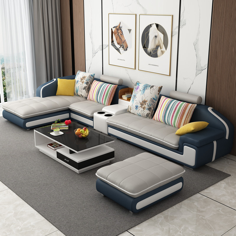 客厅简约科技布艺沙发中小户型转角沙发 客厅简约科技布艺沙发中小户型转角沙发