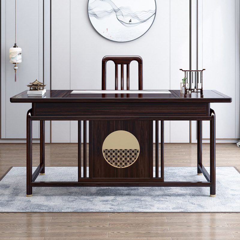 新中式家具 胡桃木实木书桌椅组合现代简约办公电脑带抽屉桌子 新中式家具 胡桃木实木书桌椅组合现代简约办公电脑带抽屉桌子