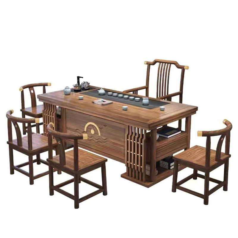 新中式家具 简约茶桌椅组合实木功夫茶几茶具套装 新中式家具 简约茶桌椅组合实木功夫茶几茶具套装