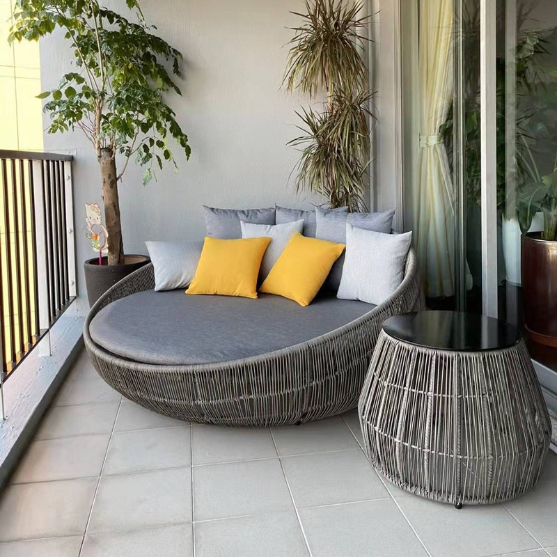 Outdoor furniture Outdoor sofa Homestay Round bed sofa Garden Villa casual balcony sofa Outdoor furniture Outdoor sofa Homestay Round bed sofa Garden Villa casual balcony sofa