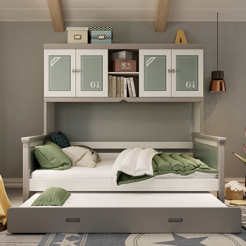 儿童家具 儿童衣柜床多功能组合儿童床实木1.35米高箱储物 儿童家具 儿童衣柜床多功能组合儿童床实木1.35米高箱储物