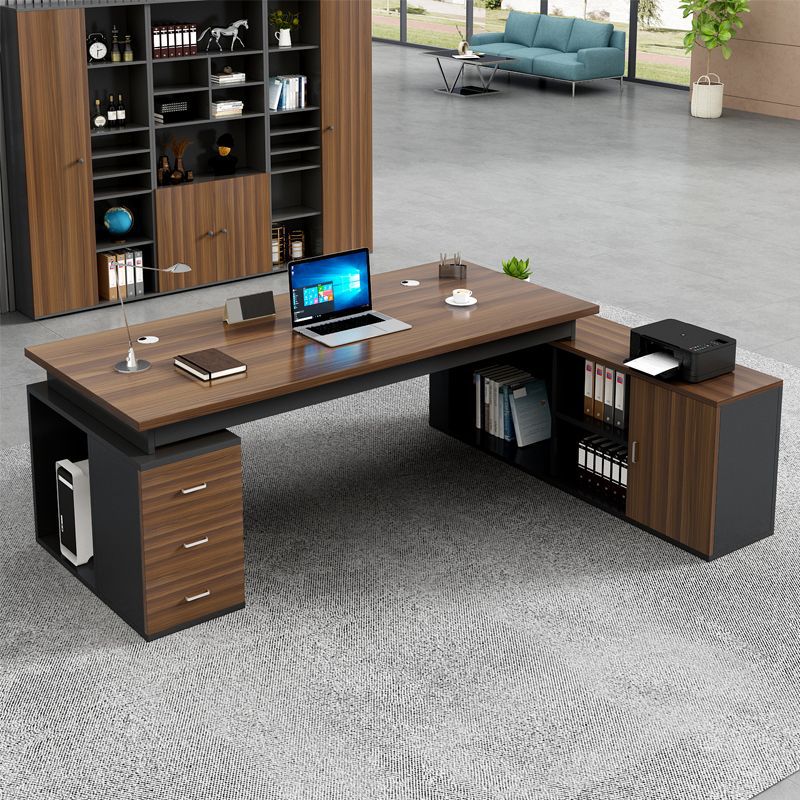 办公家具 简约现公桌子双柜大班台 老板办公桌椅组合 办公家具 简约现公桌子双柜大班台 老板办公桌椅组合