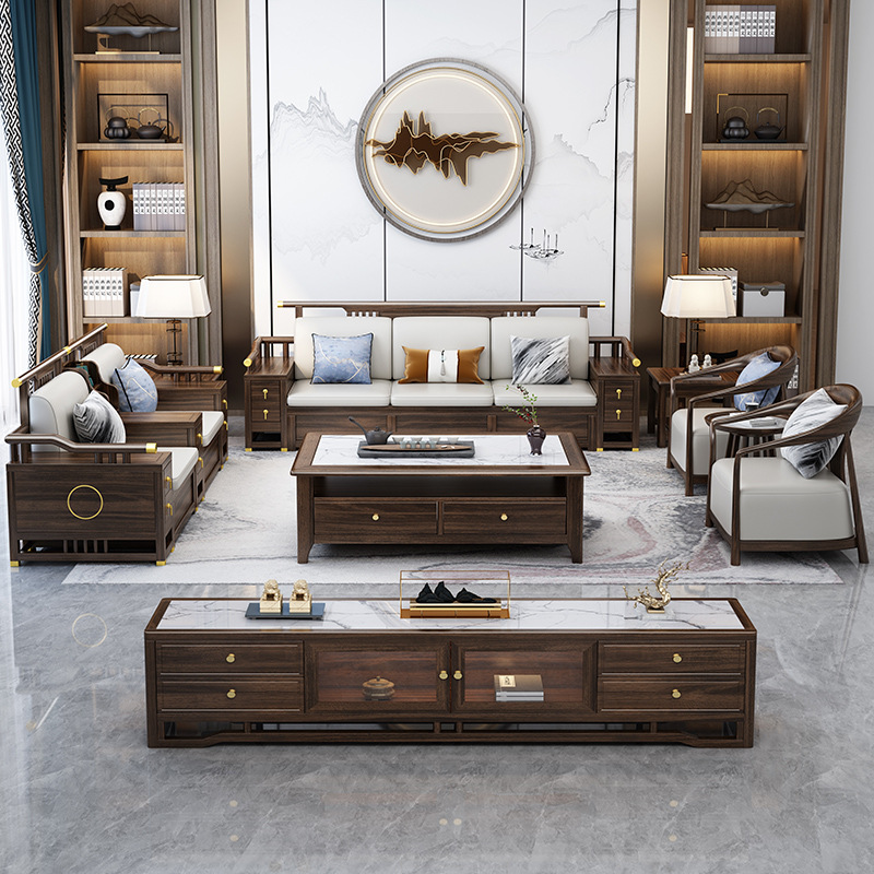 新中式家具 乌金木实木沙发 大小户型别墅轻奢家具 新中式家具 乌金木实木沙发 大小户型别墅轻奢家具