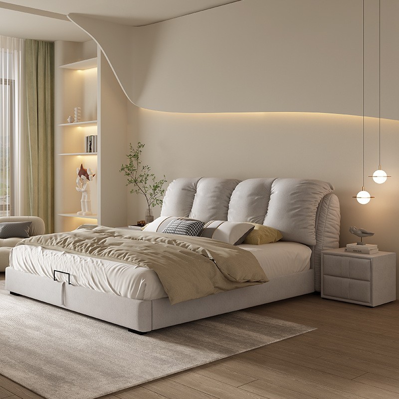 简约家具 意式极简奶油风布艺 现代北欧主卧双人床 简约家具 意式极简奶油风布艺 现代北欧主卧双人床