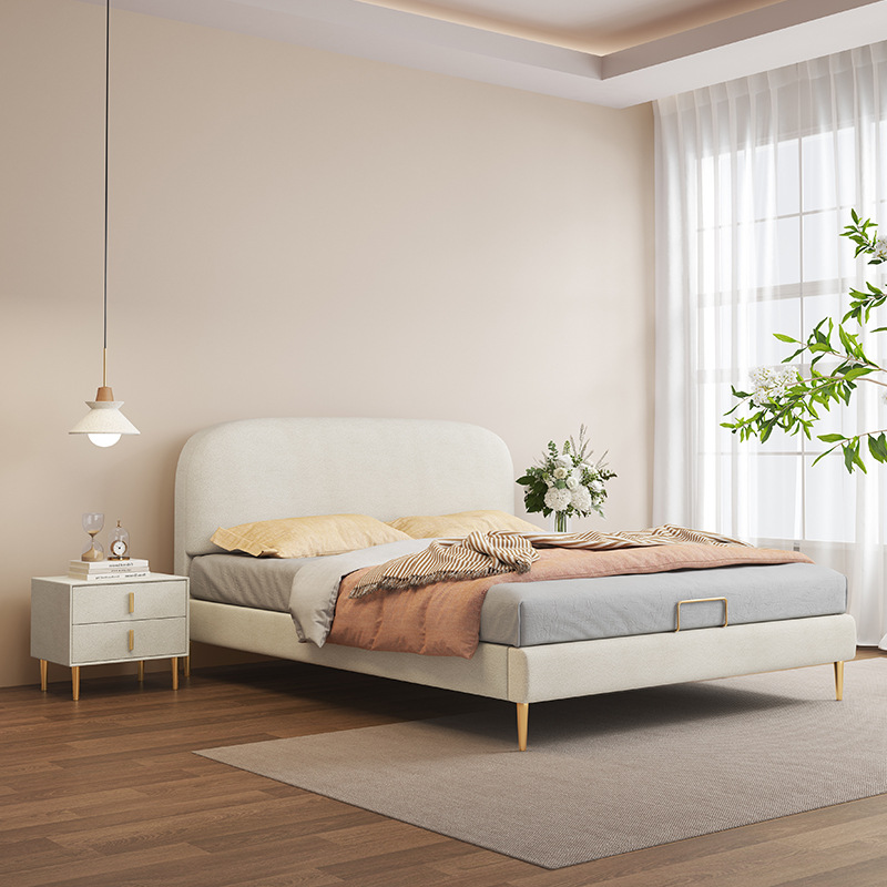 简约家具 轻奢奶油风网红皮床 意式科技布双人床 简约家具 轻奢奶油风网红皮床 意式科技布双人床