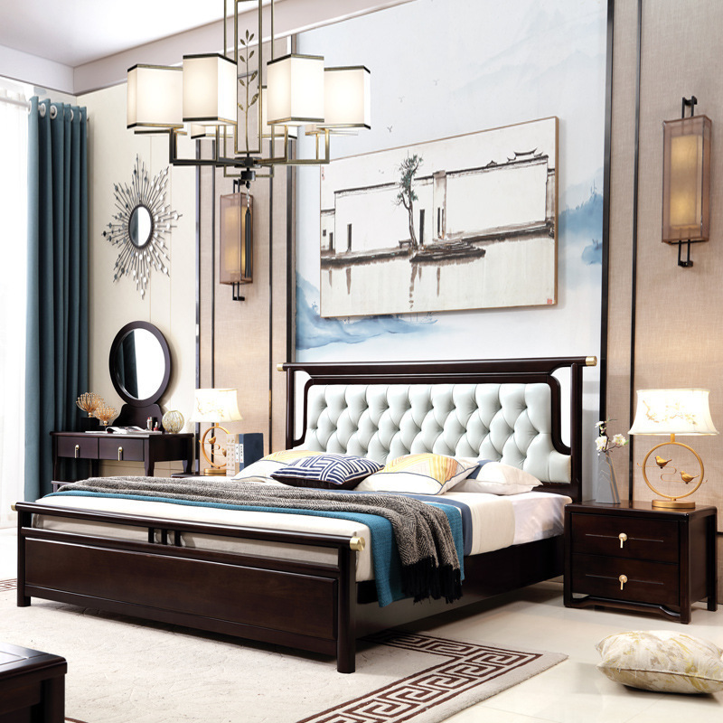 新中式家具 现代简约卧室家具 中国风实木床 新中式家具 现代简约卧室家具 中国风实木床