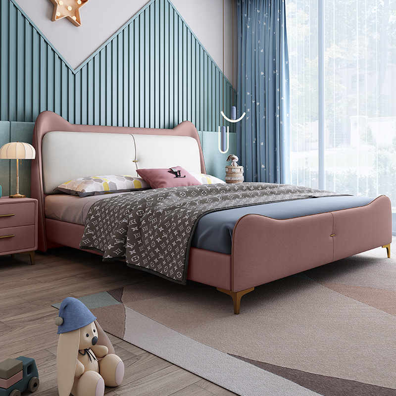 儿童家具 女孩公主床免洗科技布床 北欧现代简约实木单人床 儿童家具 女孩公主床免洗科技布床 北欧现代简约实木单人床