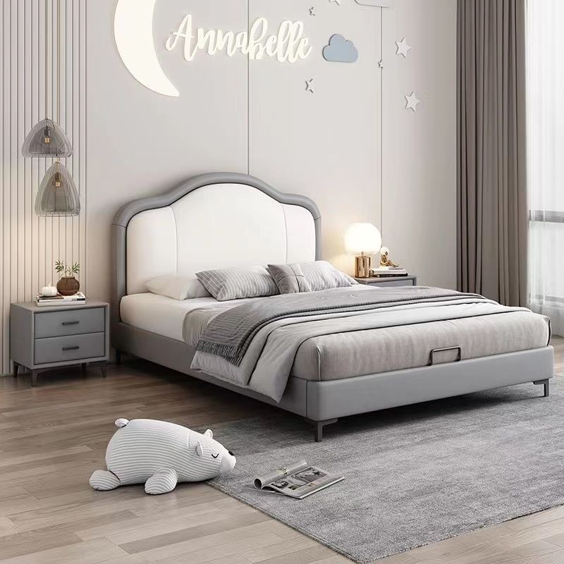 儿童家具 轻奢美式儿童皮床 奶油风简约风公主床 儿童家具 轻奢美式儿童皮床 奶油风简约风公主床