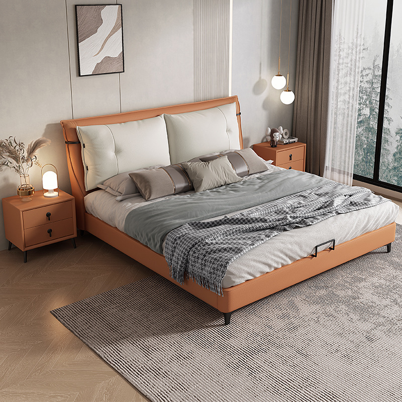 简约家具 轻奢硅胶皮床 现代简约软体双人床 简约家具 轻奢硅胶皮床 现代简约软体双人床