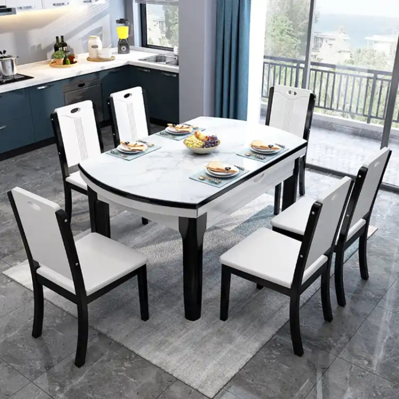 简约家具 意式轻奢实木岩板餐桌椅 代客厅折叠方形可变圆桌 简约家具 意式轻奢实木岩板餐桌椅 代客厅折叠方形可变圆桌