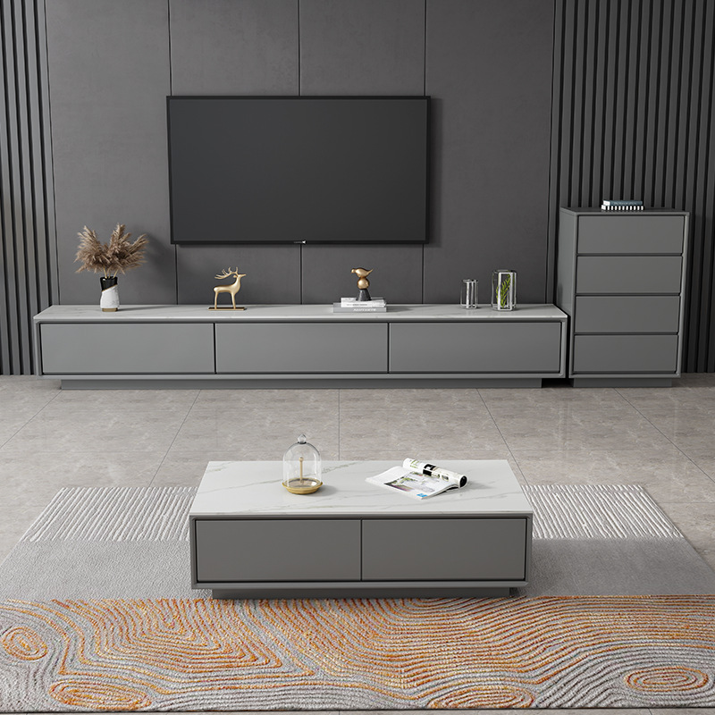 简约家具 现代简约轻奢岩板电视柜茶几组合 简约家具 现代简约轻奢岩板电视柜茶几组合