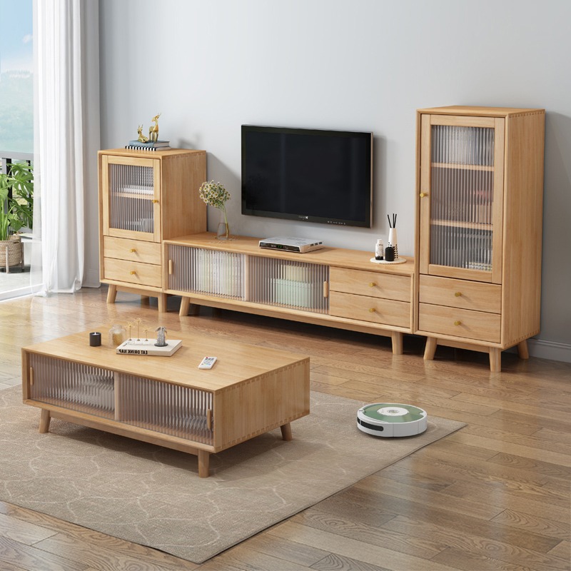 Nordic furniture TV cabinet tea table combination simple modern living room small TV cabinet tea table Nordic furniture TV cabinet tea table combination simple modern living room small TV cabinet tea table