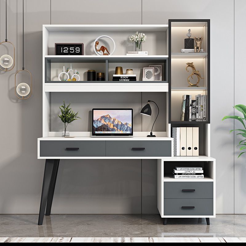 简约家具 书桌书架一体桌 轻奢家用学生电脑台式桌 简约家具 书桌书架一体桌 轻奢家用学生电脑台式桌