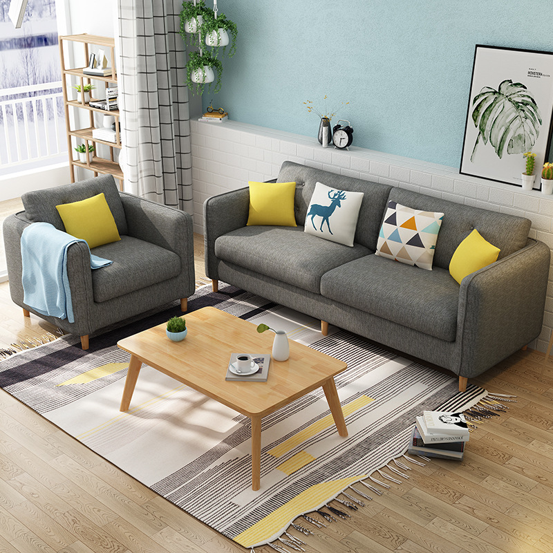Nordic furniture Nordic fabric sofa modern simple small apartment can be disassembled and washed fabric sofa Nordic furniture Nordic fabric sofa modern simple small apartment can be disassembled and washed fabric sofa