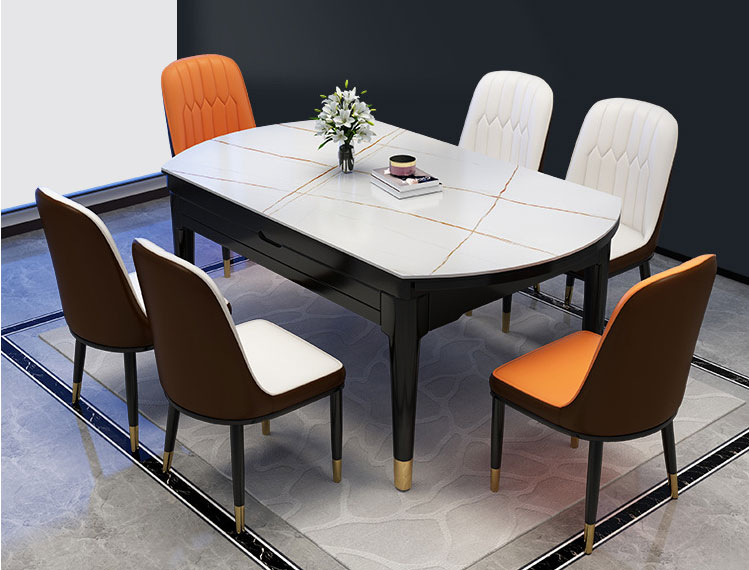 简约家具 岩板餐桌椅 现代简约家具可伸缩折叠岩板餐桌 简约家具 岩板餐桌椅 现代简约家具可伸缩折叠岩板餐桌