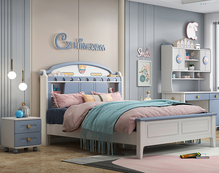 儿童家具 现代简约轻奢实木1.5米儿童床 儿童家具 现代简约轻奢实木1.5米儿童床