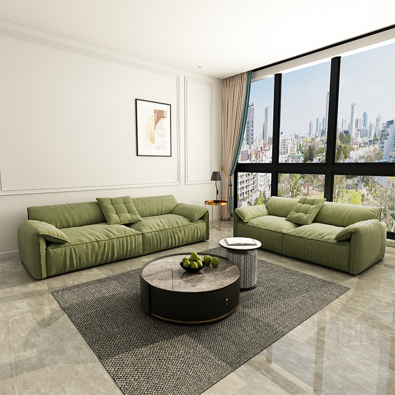 Nordic furniture sofa double technology cloth straight row down net red fabric sofa Nordic furniture sofa double technology cloth straight row down net red fabric sofa