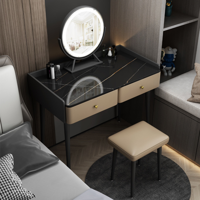 现代简约岩板梳妆台 收纳柜一体化妆桌 现代简约岩板梳妆台 收纳柜一体化妆桌