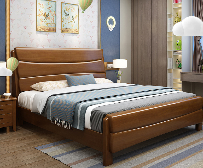 Chinese furniture rubber wood solid wood bed high box storage solid wood bed Chinese furniture rubber wood solid wood bed high box storage solid wood bed