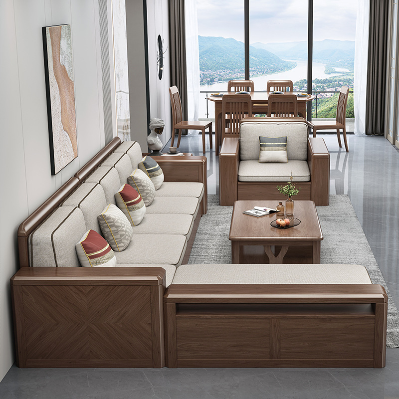 简约家具 德式实木沙发 现代简约胡桃木储物沙发 简约家具 德式实木沙发 现代简约胡桃木储物沙发