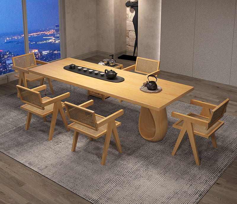 Tea table tea table wabi-Sabai tea table Solid wood big board tea table log kung fu tea table Tea table tea table wabi-Sabai tea table Solid wood big board tea table log kung fu tea table