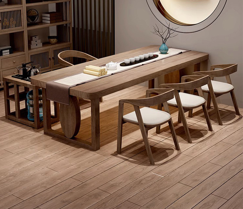 Tea table tea chair Large board solid wood tea table modern simple office reception tea table Tea table tea chair Large board solid wood tea table modern simple office reception tea table