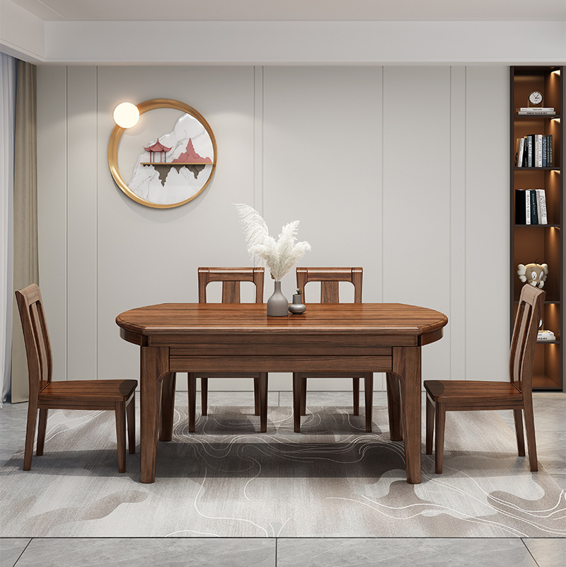 New Chinese furniture South American black walnut solid wood dining table and chair