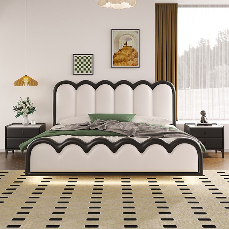 简约家居 真皮悬浮床 轻奢软包皮艺床 简约家居 真皮悬浮床 轻奢软包皮艺床