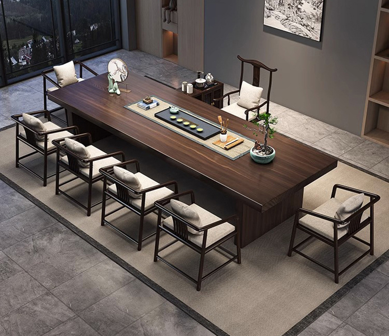 Tea table tea chair Solid wood tea table chair new Chinese office tea room Zen tea table Tea table tea chair Solid wood tea table chair new Chinese office tea room Zen tea table