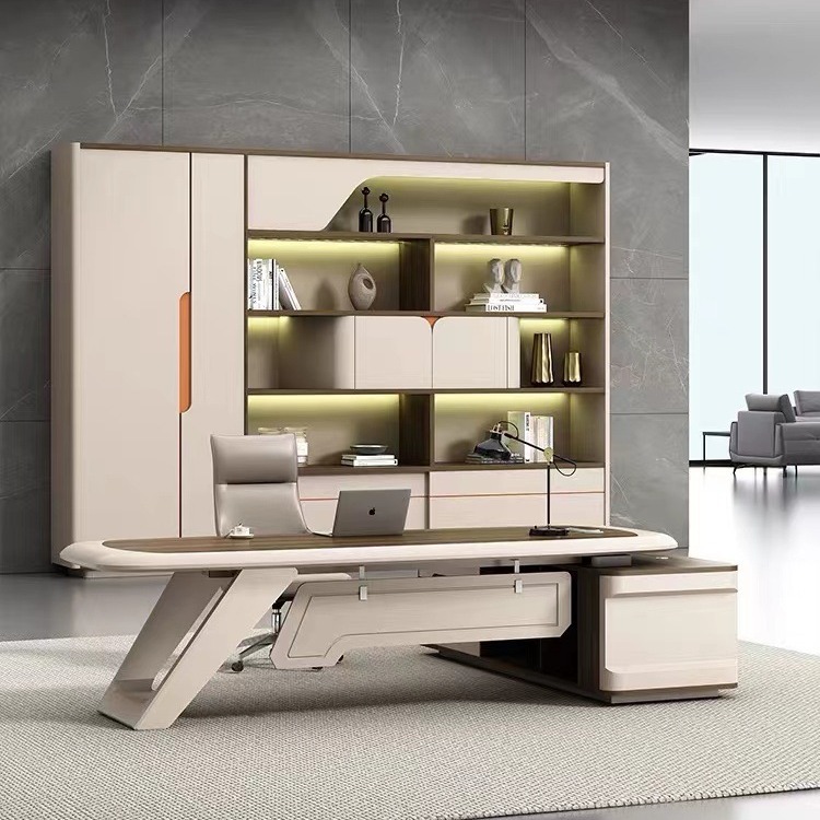 办公家具 轻奢老板办公桌 现代简约大班台