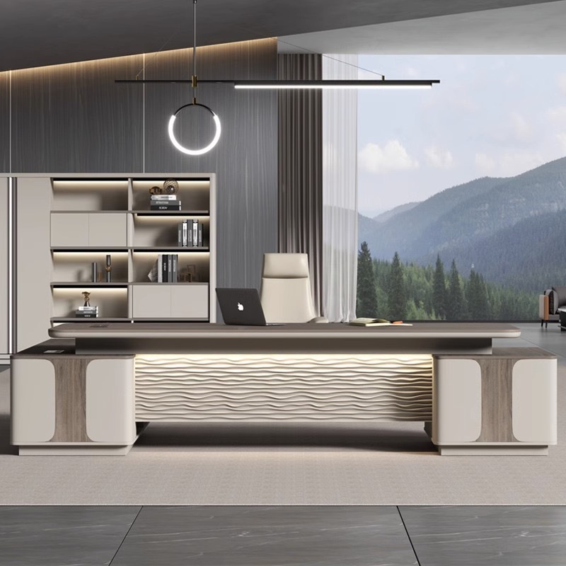 Office furniture boss desk simple modern light luxury large class table Office furniture boss desk simple modern light luxury large class table