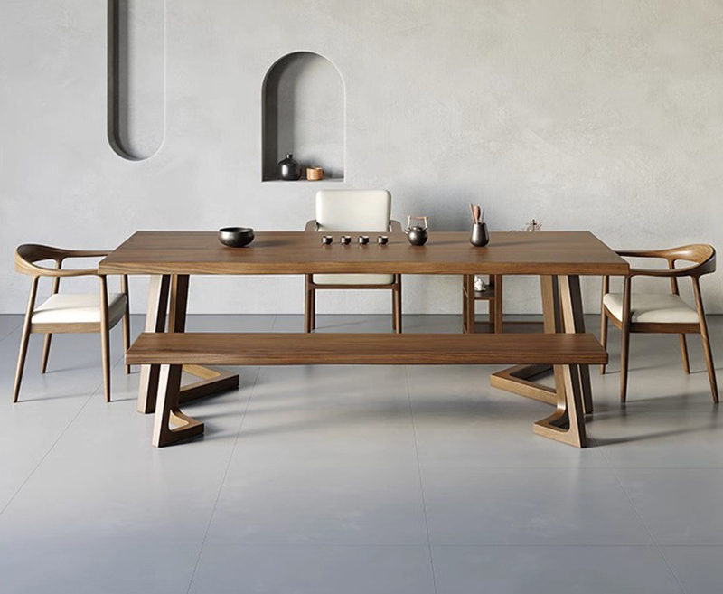 Tea table tea table all solid wood tea table and chair modern simple large board tea table log tea table Tea table tea table all solid wood tea table and chair modern simple large board tea table log tea table