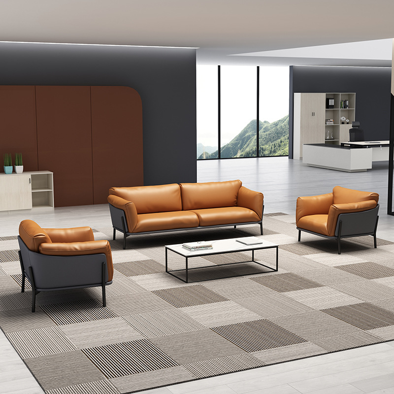 Office furniture Modern business leather sofa Italian minimalist office sofa Office furniture Modern business leather sofa Italian minimalist office sofa