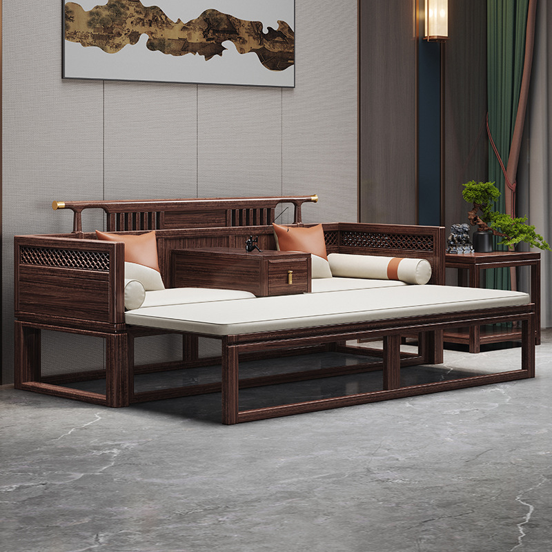New Chinese furniture Uginwood solid wood Arhat bed Chinese recliner sofa New Chinese furniture Uginwood solid wood Arhat bed Chinese recliner sofa