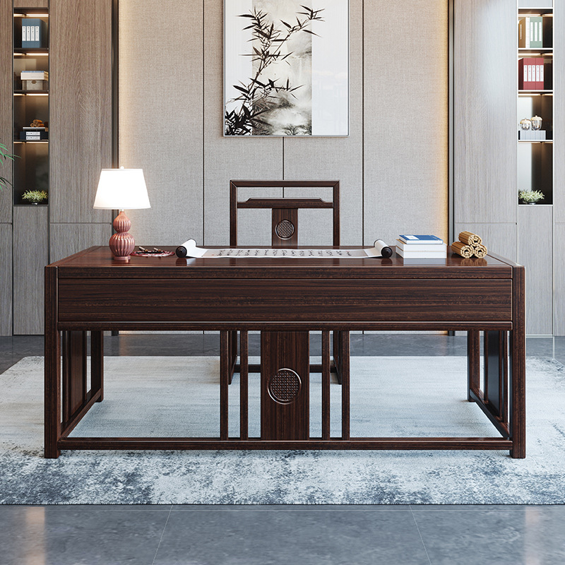 New Chinese style Ujinwood solid wood desk and chair: Zen and book dance New Chinese style Ujinwood solid wood desk and chair: Zen and book dance