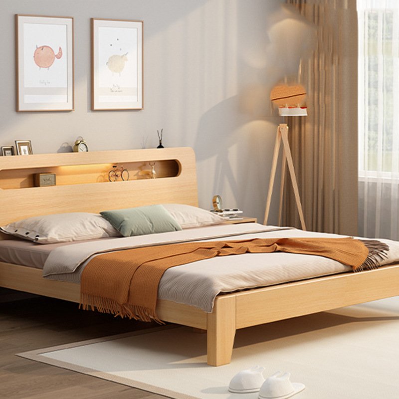 Solid wood rhyme, Nordic simple solid wood bed, simple life new proposition Solid wood rhyme, Nordic simple solid wood bed, simple life new proposition