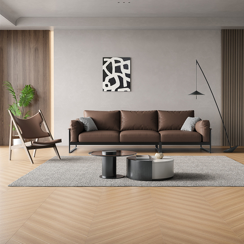 Embrace comfort, simple life - Italian minimalist leather sofa Embrace comfort, simple life - Italian minimalist leather sofa