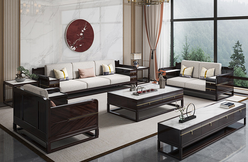 New Chinese style solid wood sofa Chinese style multi-functional winter and summer dual-use storage sofa New Chinese style solid wood sofa Chinese style multi-functional winter and summer dual-use storage sofa