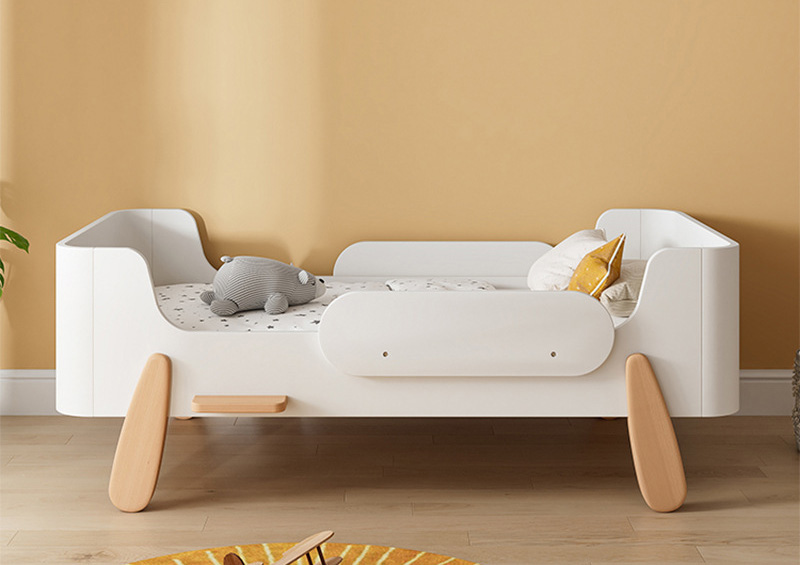 Nordic furniture solid wood boat children's bed guardrail crib patchwork queen bed Nordic furniture solid wood boat children's bed guardrail crib patchwork queen bed