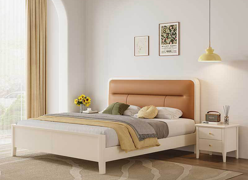 Nordic furniture modern simple light luxury white bed high box storage bed Nordic furniture modern simple light luxury white bed high box storage bed