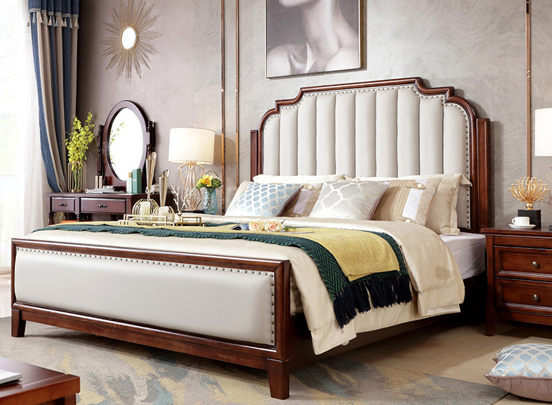 American furniture American country classic solid wood bed modern simple retro light luxury new main bed