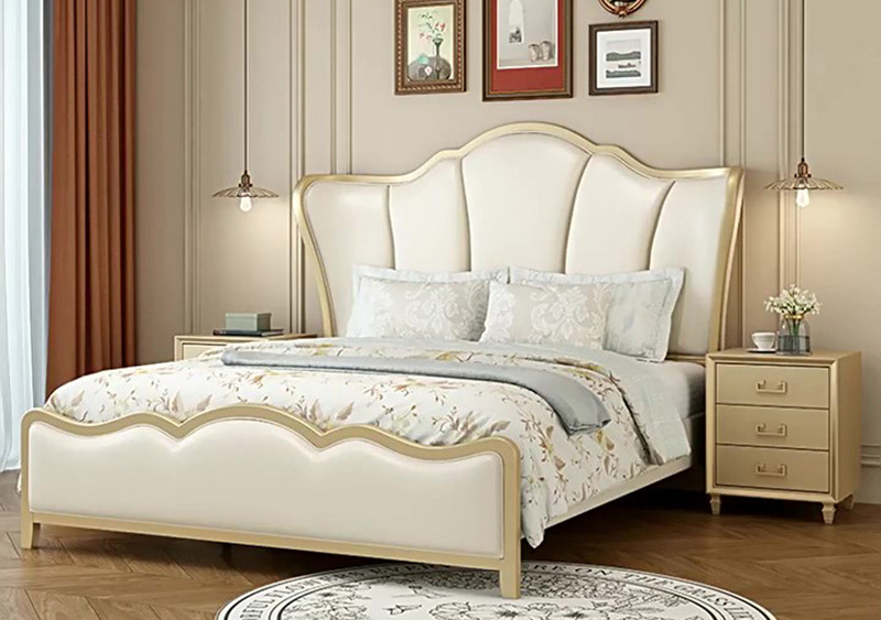 American furniture solid wood light luxury simple master bedroom big bed American princess bed soft package wedding bed American furniture solid wood light luxury simple master bedroom big bed American princess bed soft package wedding bed